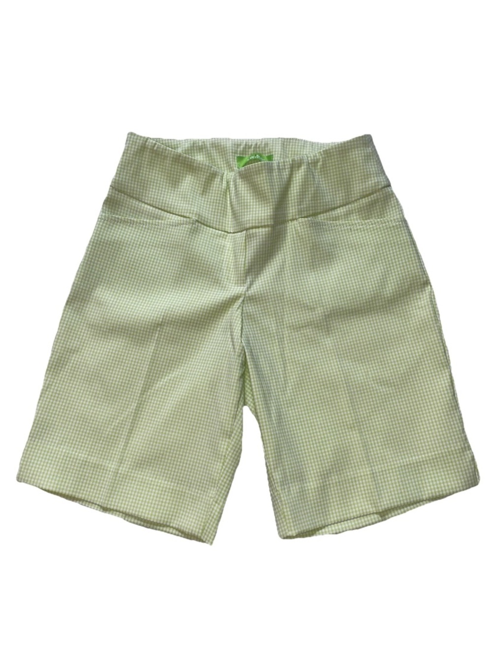 High-Waist Gingham Green Women’s Shorts